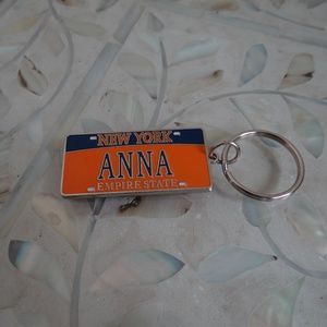 Keyring New York Anna Empire State license plate